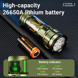 ไฟฉาย LED อลูมิเนียมอัลลอยด์แบบยุทธวิธี EDC สำหรับพกพา ไฟฉายชาร์จไฟได้ ใช้งานกลางแจ้ง กำลังไฟสูง กันน้ำ เหมาะสำหรับตั้งแคมป์ - Product Image 4
