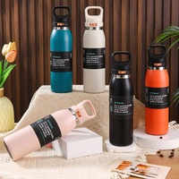 Nouvelle Tasse Thermos Isotherme Portable Élégante à Ouverture Rapide pour Hommes et Femmes, Grande Capacité, Couvercle Pop-Up, Buvage Mains Libres, Paille Intégrée 6-12