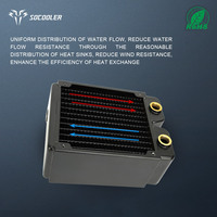 Socooler CRT24H5-65R respectueux de l'environnement 5 trous sans plomb barre de cuivre ordinateur refroidisseur de refroidissement par eau pour les ventilateurs de refroidissement