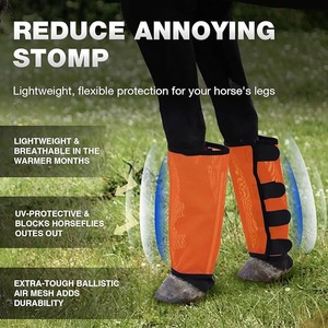 Breathable Mesh Horse Fly <b>Boots</b> Lightweight Leg Wraps Tear Resistant Fly Protection 4-in-1 Pack for Horses - Product Image 3