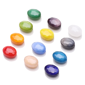 Zhubi 9X12MM Jade Couleurs Bull Eye Perles <span class=keywords><strong>De</strong></span> Verre À Facettes Plat Ovale Forme Perles <span class=keywords><strong>De</strong></span> Cristal Pour La Fabrication <span class=keywords><strong>De</strong></span> Bijoux BRICOLAGE Artisanat - Product Image 1