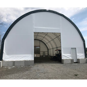 Tente de stockage robuste à double structure en acier Q235 et tissu PVC pour chantiers de construction et logistique - Product Image 1