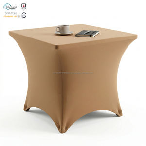 Funda de mesa elástica moderna impermeable personalizable de doble bolsillo negra de 4 pies de largo para escritorio de altavoz - Product Image 1