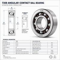 JYJM OEM 7308 Bantalan Bola Kontak Sudut 40x90x23mm Presisi Tinggi Baja Krom Baris Tunggal Pabrik Motor Spindle Alat Mesin