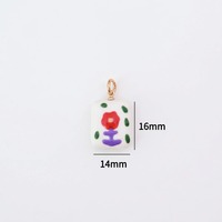 Nieuwe Bloemkleur Frisse Hartvormige Keramische Tulp Geschilderde Hanger DIY Charms voor Sieraden Accessoires