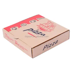 Cajas de pizza de papel corrugado personalizadas, color negro, 10, 12 y 14 pulgadas, para embalaje de patatas fritas y hamburguesas, venta al por mayor