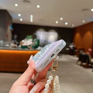 Custodie <span class=keywords><strong>personalizzate</strong></span> per telefono con strass per <span class=keywords><strong>iPhone</strong></span> 16 15 14 13 12 11 Glitter motivo floreale <span class=keywords><strong>Cover</strong></span> per telefono con cordino - Product Image 4