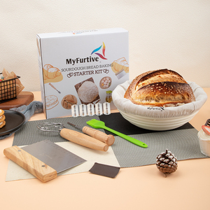 Mây tròn hình bầu dục và nhiều hình dạng bánh mì chống giỏ đặt để làm bánh mì với công cụ bánh mì và phụ kiện nướng - Product Image 1