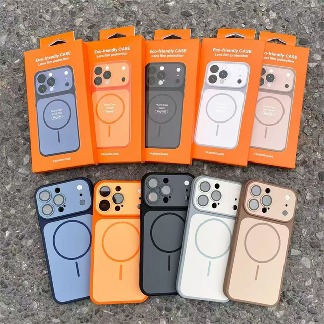 2026 Luxury Matte Magnetic Shockproof Phone Case with Camera Protector for iPhone 17 Air Pro Max 16 15 14 Cases with Box Packing