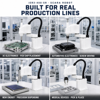 Robot SCARA 3 kg, bras robotique 4 axes haute vitesse 400 mm avec précision de 0,02 mm pour l'assemblage d'électronique 3C, médical et semi-conducteurs