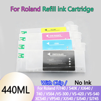 Cartucho de Tinta de Recarga con Chip 440ML MAX2 MAX3 MAX ECO-SOL para Roland BN-20 FJ-740 540K VP540 VP-300i VP-500i SJ-745 SP-5401