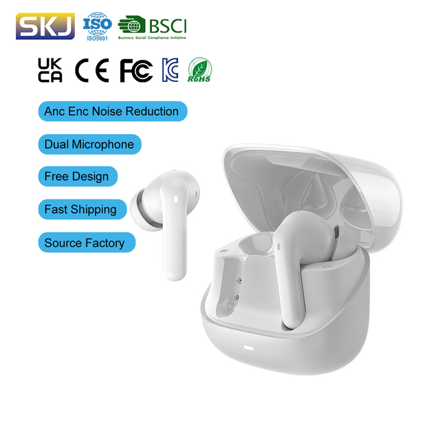 True Wireless Earbuds Anc Enc HiFi Stereo In-Ear Earphones Sports Gaming Tws Headphones Dual Mics Noise Cancelling Earbuds