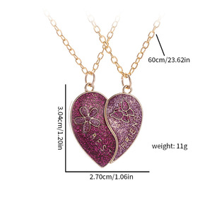 Nuevo Collar Magnético con Letras <span class=keywords><strong>para</strong></span> Mejores Amigas, Collar con Colgante en Forma de Corazón Rosa, Accesorios de Joyería <span class=keywords><strong>para</strong></span> Mujer - Product Image 6