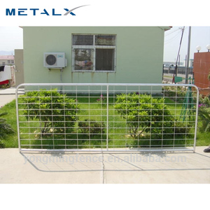 Diseños de Puertas de Hierro Forjado Galvanizado Verde de 14 pies a Precio Económico para Granja, Puerta de Granja de 5 Barras con Bisagras - Product Image 3