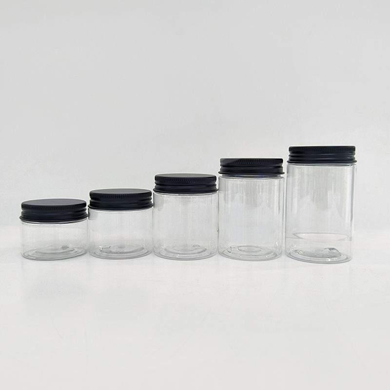 โปร่งใสพร้อมฝาอลูมิเนียมสีดำ