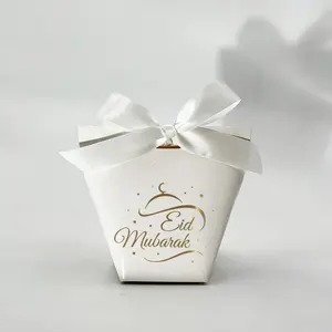 Nieuw Ontwerp Eid Mubarak Geschenkzakken Met Lint Decoratie Snoep Doosjes Islamitische Cadeau Idee Eid Mubarak Feestdozen