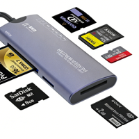 Lecteur de cartes externe pour ordinateur portable JCR004 6 en 1 3.0 SPEED Type-C/USB avec prise en charge de plusieurs cartes
