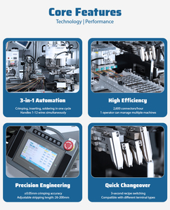 Sepenuhnya otomatis peralatan industri-Otomotif Kawat elektronik Harness mesin pemrosesan Terminal Crimping perumahan penyisipan memasukkan - Product Image 5