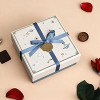 Vente en gros de haute qualité Ensemble magnétique blanc et bleu Boîte cadeau bon marché Emballage en carton Boîtes cadeau magnétiques pliantes en papier