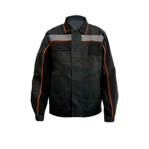 OEM çoklu cepler özelleştirilmiş boyutu yansıtıcı genel Hi Vis iş giysisi ceket erkekler için çalışmak