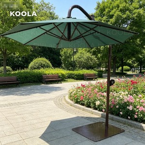 Sombrilla de Patio Reforzada de 4m, Tipo Cantilever, de Acero, para Exteriores, Resistente al Agua y a los Rayos UV, para Jardín o Resort - Product Image 1