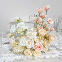 Sunwedding Boule de fleurs artificielles en soie personnalisée, décoration de centre de table de mariage, rose blanche, marque Promise, haute qualité