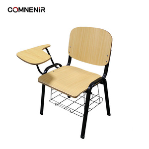 Sgabello Elettrico con Seduta in Legno e Base in Acciaio a Quattro Gambe per Sale Riunioni e Formazione - Product Image 1