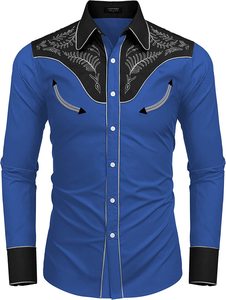 Chemises Western Tendance <span class=keywords><strong>Cowboy</strong></span> Vintage Personnalisées Col Classique Dernières Tendances Chemises Casual Manches Longues <span class=keywords><strong>Chemise</strong></span> <span class=keywords><strong>Homme</strong></span> - Product Image 4