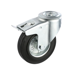 High Quality Black Rubber <strong>Caster</strong> for <strong>Metal</strong> Platform Trolley Cart Esd <strong>Caster</strong> 75 /80/100/125/150/160/200/250mm Rubber <strong>Wheel</strong> - Product Image 3