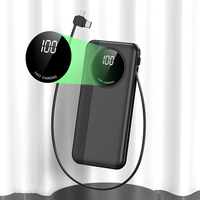 Câble de charge rapide intégré, charge ultra-rapide, kit de batterie portable d'extérieur, batterie Li-polymère, interface Type-C