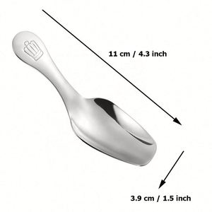 Custom LOGO Crown Short Handle Silver <b>Mirror</b> Polish Stainless Steel Mini Feed Spoon <b>Small</b> Scoop for Canisters and Jars Giveaways - Product Image 2