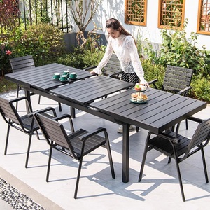<span class=keywords><strong>Set</strong></span> <span class=keywords><strong>da</strong></span> <span class=keywords><strong>Giardino</strong></span> di Mobili <span class=keywords><strong>da</strong></span> Esterno con Tavolo Pieghevole <span class=keywords><strong>da</strong></span> 6-8 Persone in Legno Plastico <span class=keywords><strong>Nero</strong></span> e Metallo all'Ingrosso - Product Image 4