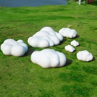 Belle Sculpture de scène décorative de pelouse de jardin Sculpture de nuage en acier inoxydable