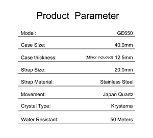 Reloj de cuarzo resistente al agua de 50M de calidad superior Reloj de cristal Krysterna plateado para uso diario - Product Image 5
