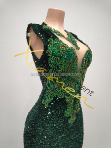 Ocstrade con scollo a V alla moda <span class=keywords><strong>elegante</strong></span> alla moda abiti da ballo di strass per festa in Maxi abito da sera con paillettes abiti da festa da <span class=keywords><strong>donna</strong></span> - Product Image 4