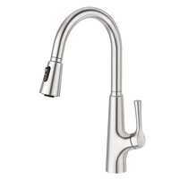 Robinet mélangeur d'évier de cuisine extractible en acier inoxydable 304 à montage sur plan avec pulvérisateur à bec en silicone et pulvérisateur magnétique à rétraction automatique