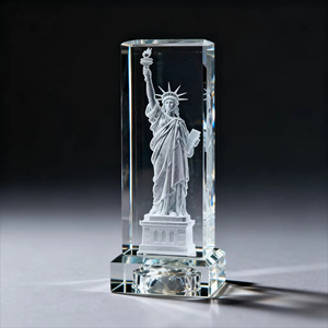 Hbl Tùy Chỉnh Nổi Tiếng Bức Tượng Tự Do New York Thành Phố 3D Laser Khắc Thủy Tinh Pha Lê <span class=keywords><strong>Cube</strong></span> Cho Quà Tặng Lưu Niệm - Product Image 3