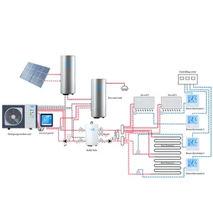 高警官10kw寒冷地モノブロックDCインバーター空気源給湯器セントラルヒーティングポンプHVACヒートポンプ空気から水へのシステム