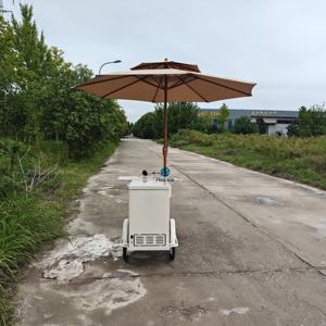 Carrito de Comida Rápida para Helados y Hot Dogs, con Congelador Eléctrico, Uso Comercial, Ligero, Móvil, de 3 Ruedas, de Metal y Espuma - Product Image 4