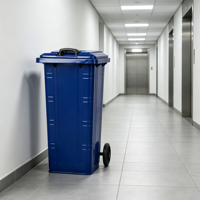 Conteneur à déchets en acier grande capacité 30L, poignées ergonomiques, roues résistantes à l'usure pour la gestion des déchets municipaux