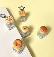Gantungan Kunci Bread Cat Fidget Clicker, Mainan Tekan Mekanik Penghilang Stres, Karet PVC Non-Luminous, Hadiah untuk Anak Laki-laki dan Perempuan, Liontin Tas