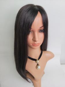 Perruque de luxe en cheveux humains de 16 pouces, longue et lisse, à clipser, légère, noire et brune, respirante, livraison rapide, brillante - Product Image 3