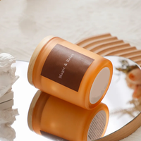 Personalisierte Luxuskerze mit Eigenmarke im Glas, Sojawachs Duftkerzen Mattglas Schwarz, OEM Aromatherapie 50 Stunden Säulenkerze
