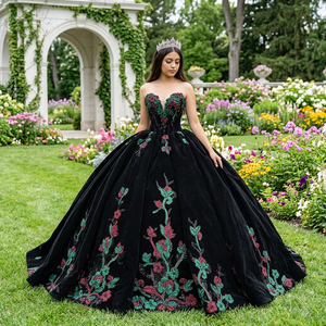 ชุดราตรีเดรสยาวประดับเลื่อมลายดอกไม้ Dy6954 แบบเปิดไหล่ คอวี ผ้าชีฟอง สำหรับงานปาร์ตี้ งานฉลองวันเกิด งานพิธีต่างๆ และงานประกวด - Product Image 1