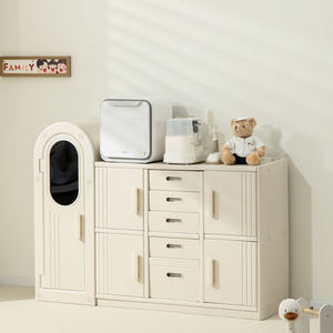 モダンなプラスチック製多機能高さ調節可能カスタマイズカラーキッズキャビネット（リビングルーム、寝室収納、おもちゃ整理用） - Product Image 1