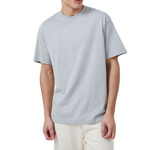 T-shirt décontracté d'été pour homme, style streetwear, 100% coton, col rond, coupe ample, t-shirt court et carré, uni - Product Image 1