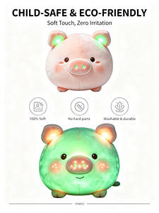 หมอนอิงรูปหมูเรืองแสงแบบกำหนดเองสำหรับเด็ก - ผ้าเรืองแสงในตัว ของเล่นตุ๊กตาไม่ใช้แบตเตอรี่ ขายส่งจากโรงงาน - Product Image 5