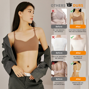 Bretelles réglables soutiens-gorge encolure dégagée en forme de sous-vêtements soutiens-gorge sans fil respirant femmes intime fermeture au dos soutien-gorge - Product Image 5