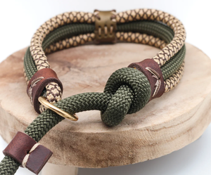 Correa de Nailon Táctica Manos Libres para Perros, Color Verde Oscuro, Superventas, <span class=keywords><strong>Collar</strong></span> para Perro con Correa de Nailon y Correa para Perro Envuelta en Cuero con Logotipo - Product Image 2