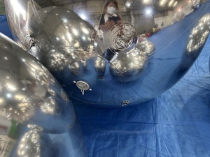 Silver PVC Inflatable <strong>Mirror</strong> <strong>Ball</strong> Sphere Airtight Inflatable Reflective <strong>Balls</strong> for Wedding Party Events - Product Image 6